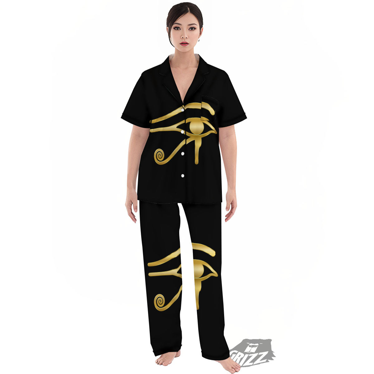 Symbol Eye Of Horus Print Women's Pajamas Set-grizzshop