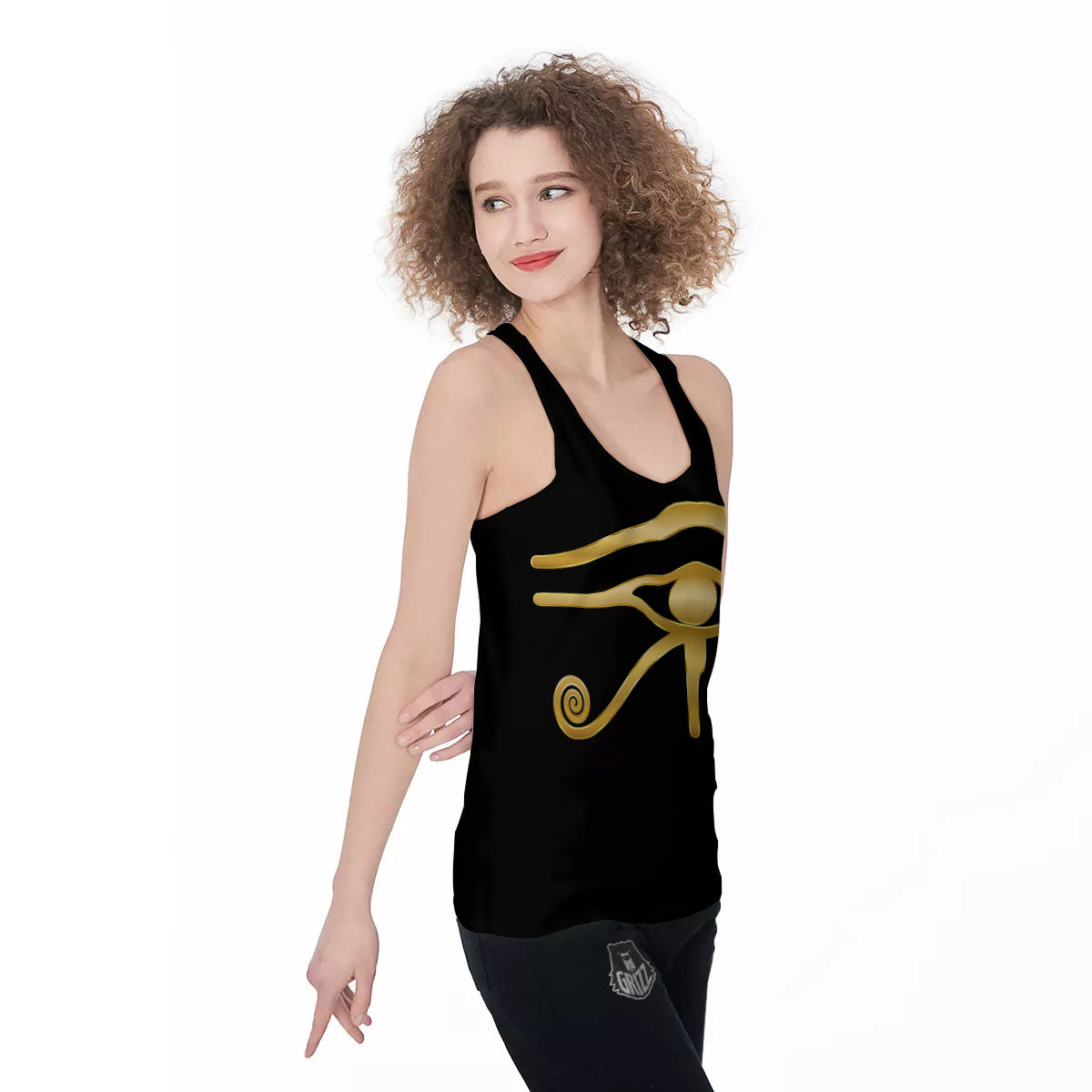 Symbol Eye Of Horus Print Women's Racerback Tank Top-grizzshop
