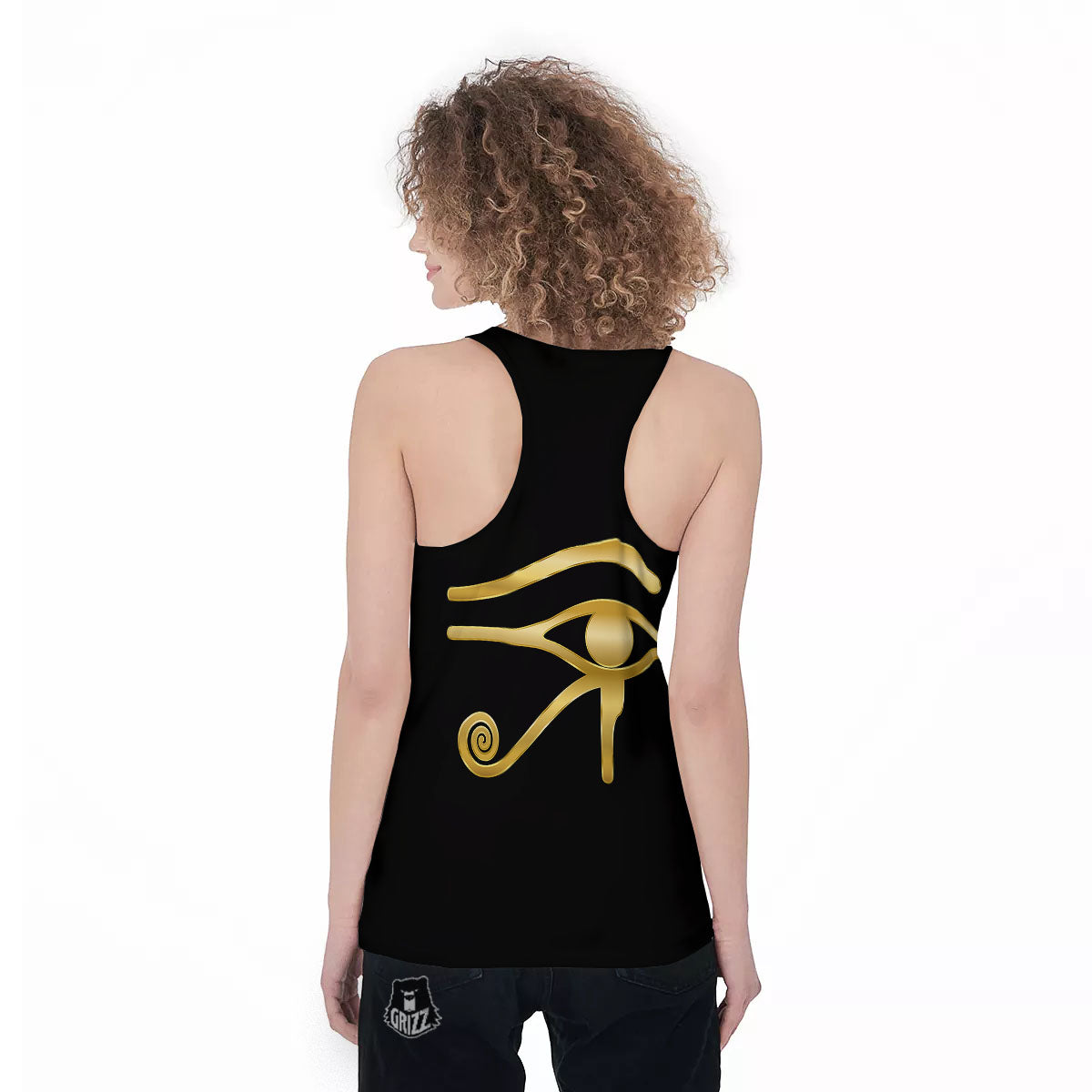Symbol Eye Of Horus Print Women's Racerback Tank Top-grizzshop