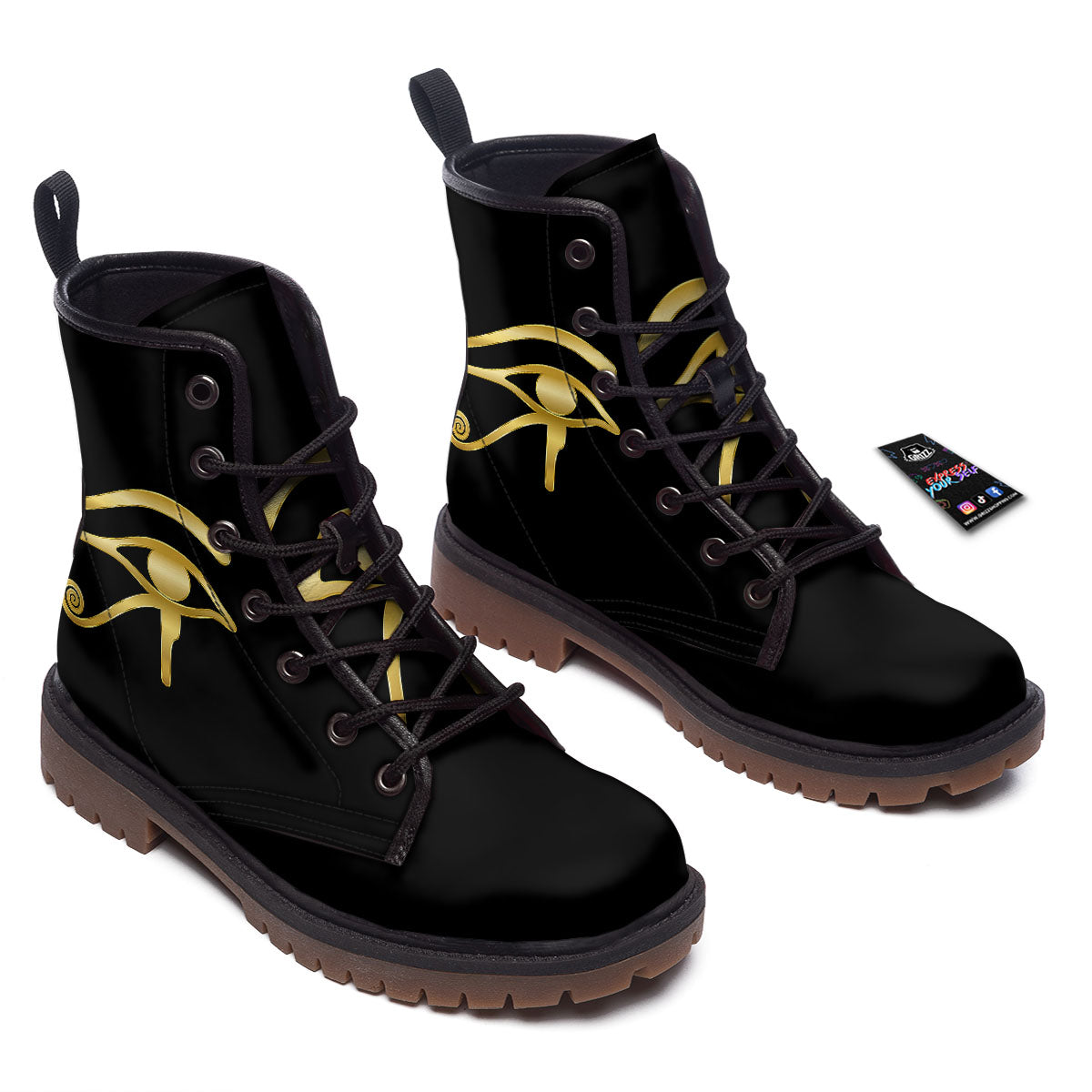 Symbol Eye Of Horus Print Work Boots-grizzshop