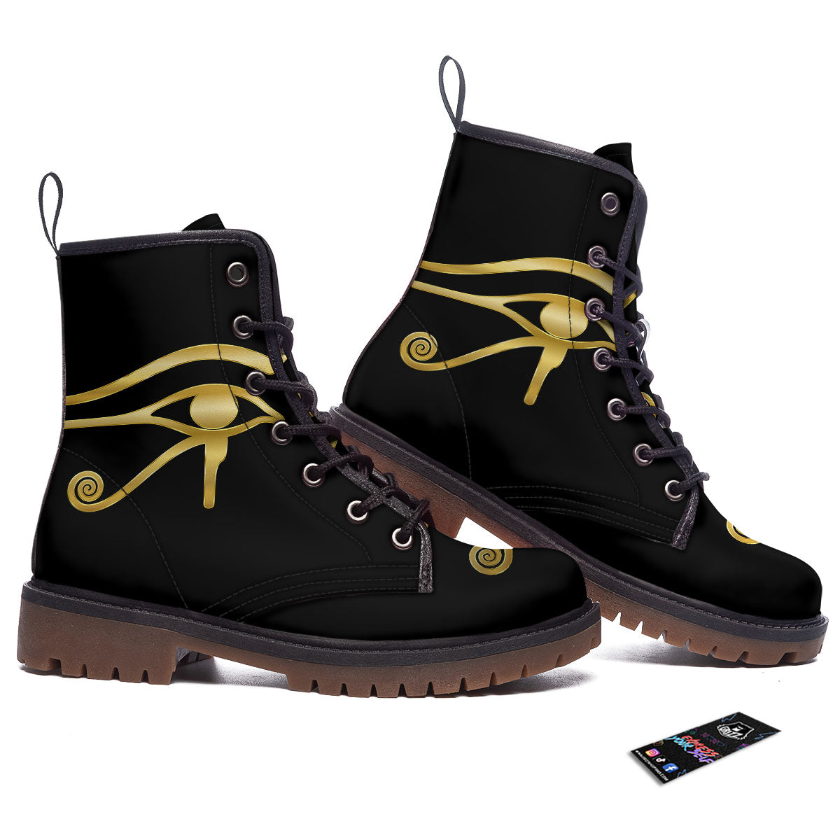 Symbol Eye Of Horus Print Work Boots-grizzshop