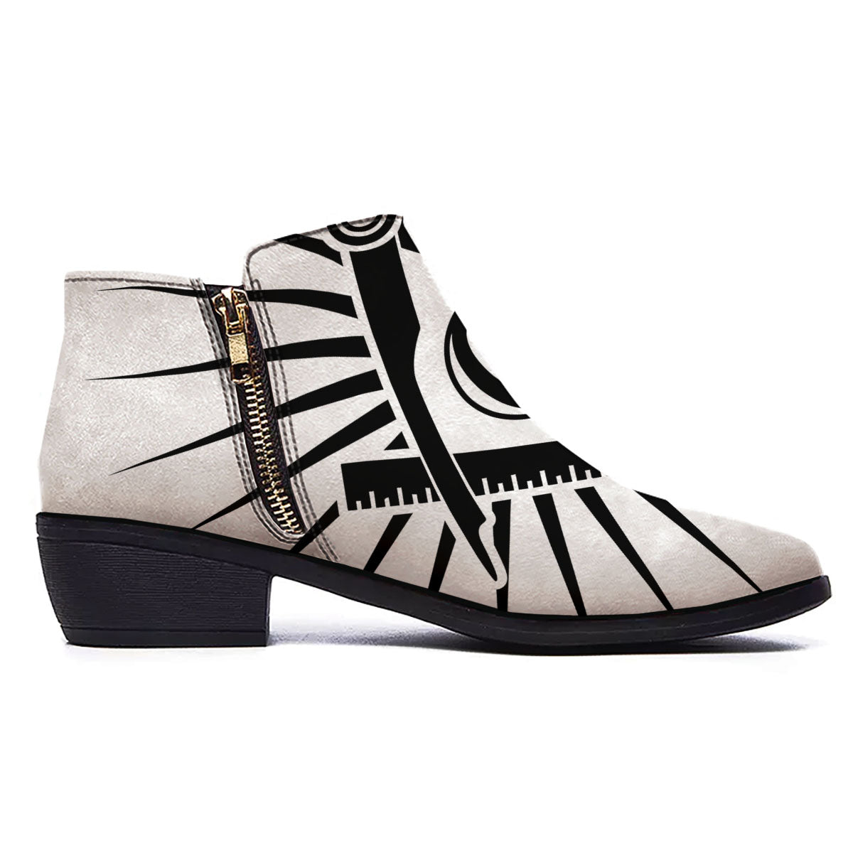 Symbol Freemasonry Print Ankle Boots-grizzshop