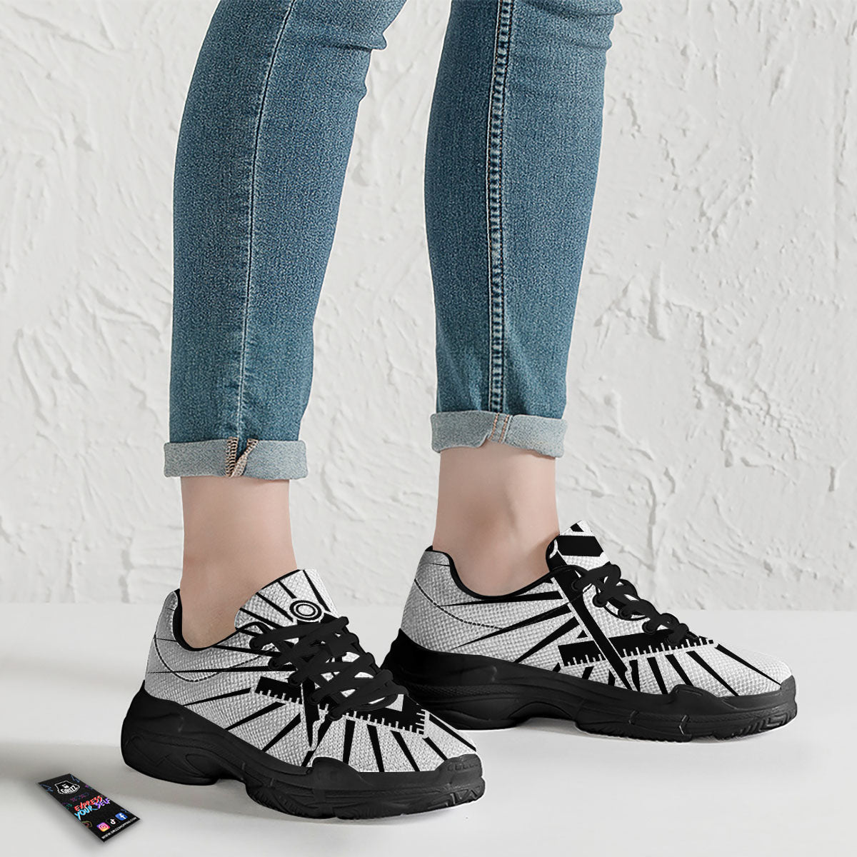 Symbol Freemasonry Print Black Chunky Shoes-grizzshop