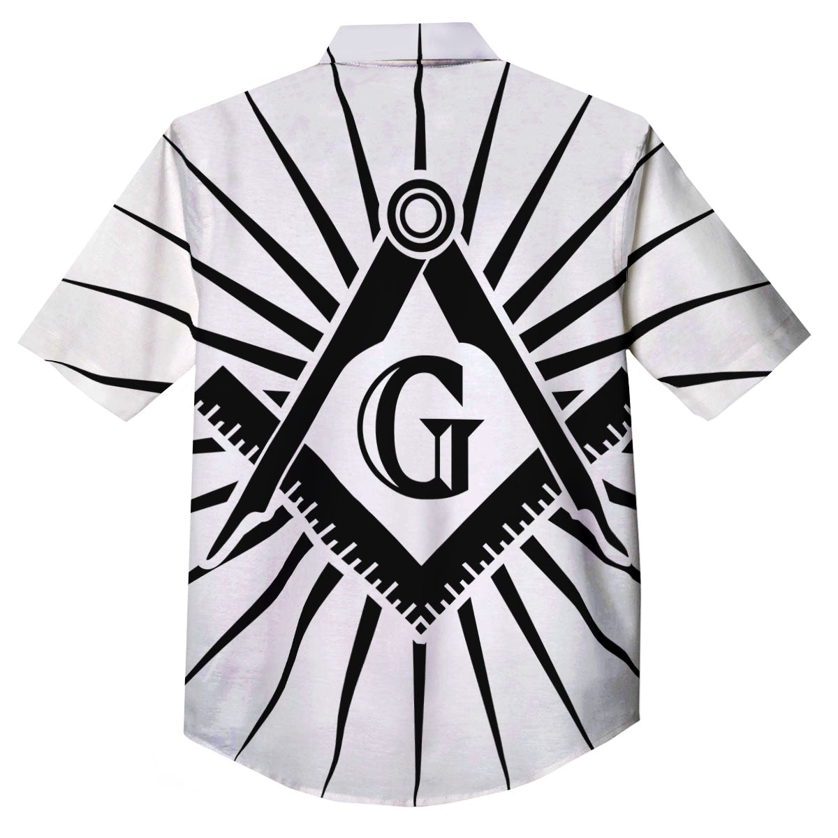 Symbol Freemasonry Print Button Up Shirt-grizzshop