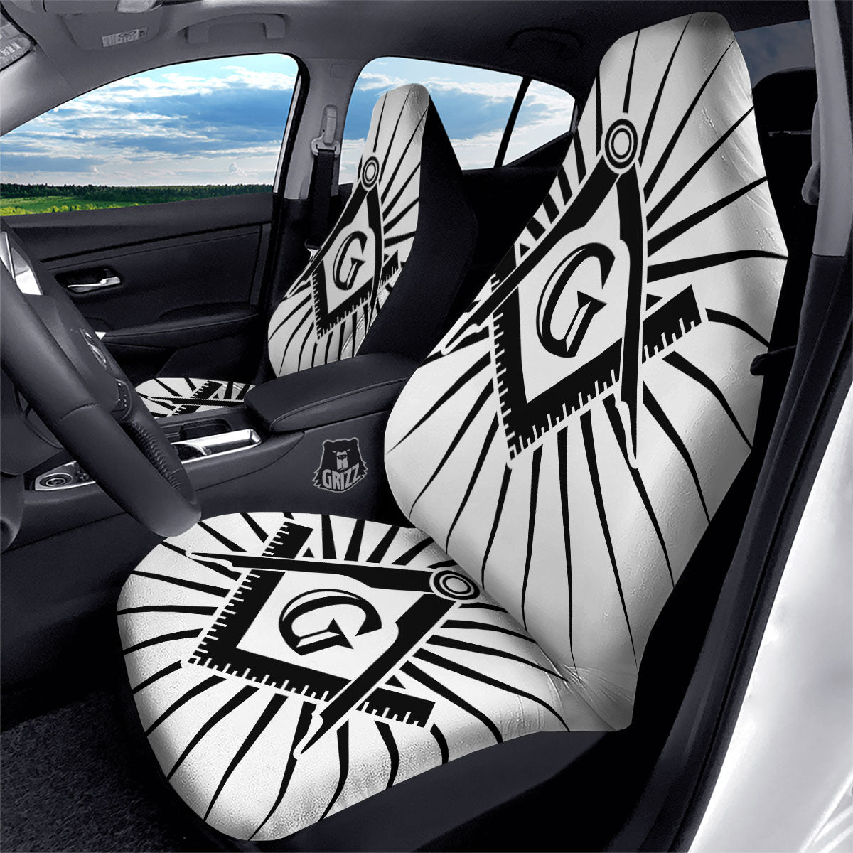 Symbol Freemasonry Print Car Seat Covers-grizzshop