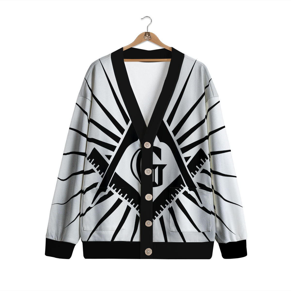 Symbol Freemasonry Print Cardigan-grizzshop