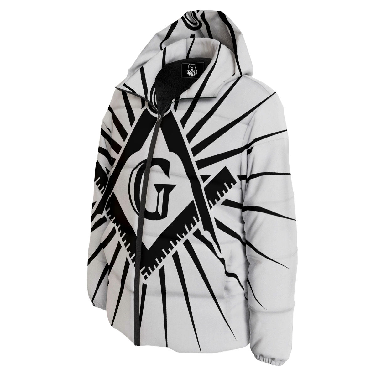 Symbol Freemasonry Print Down Jacket-grizzshop