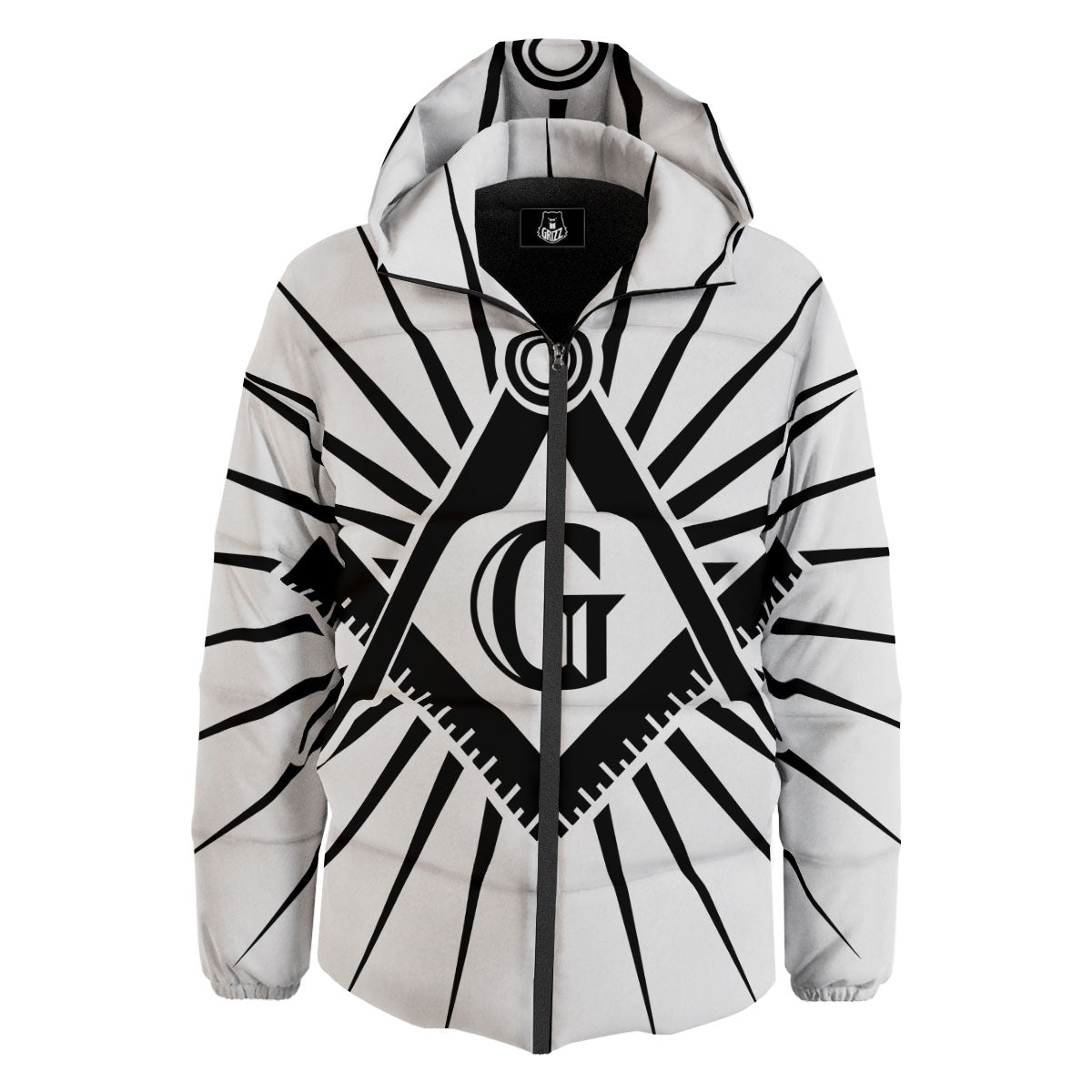 Symbol Freemasonry Print Down Jacket-grizzshop