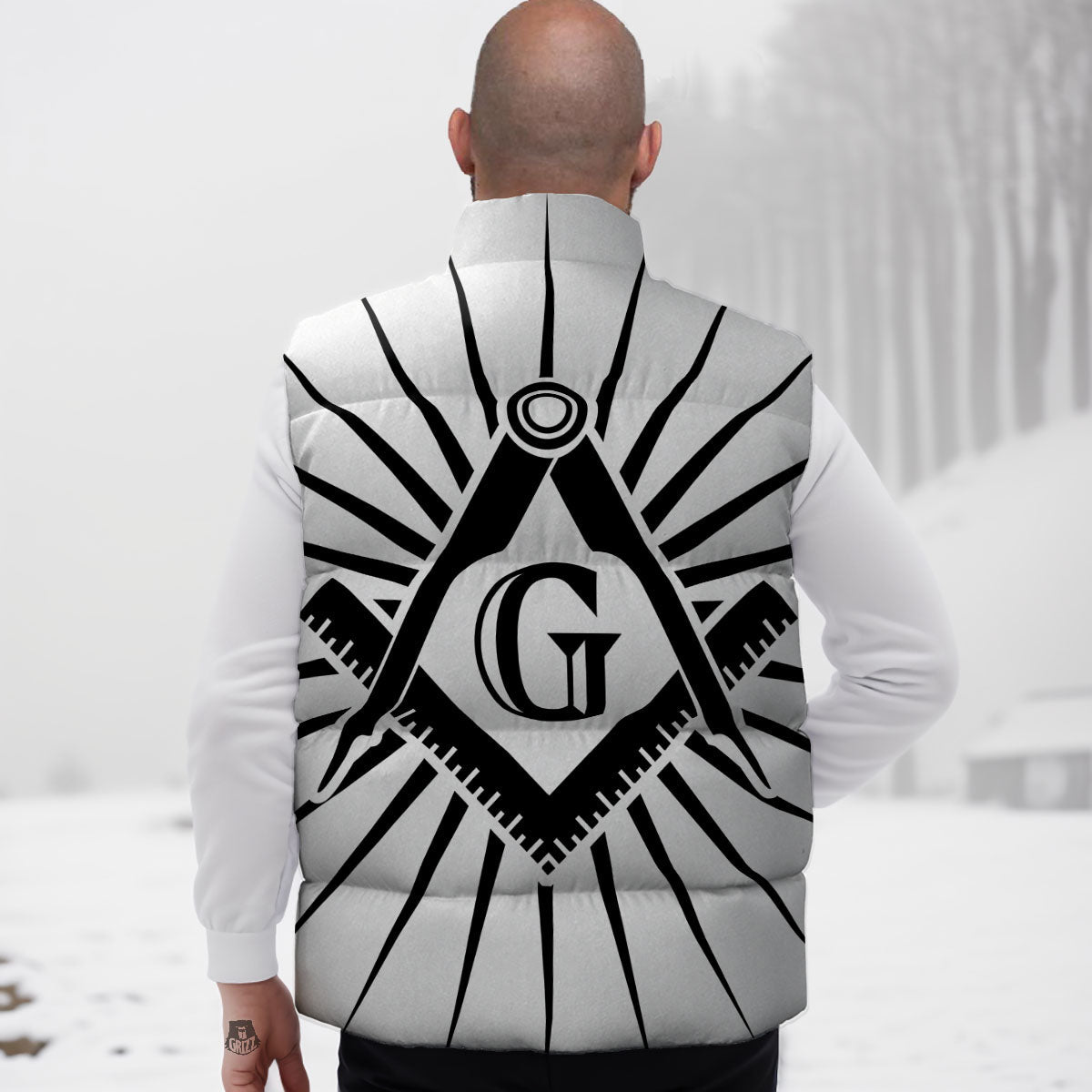 Symbol Freemasonry Print Down Vest