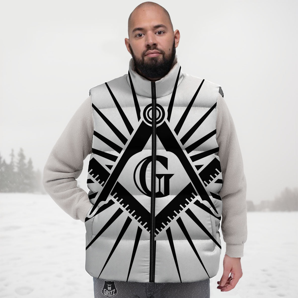 Symbol Freemasonry Print Down Vest