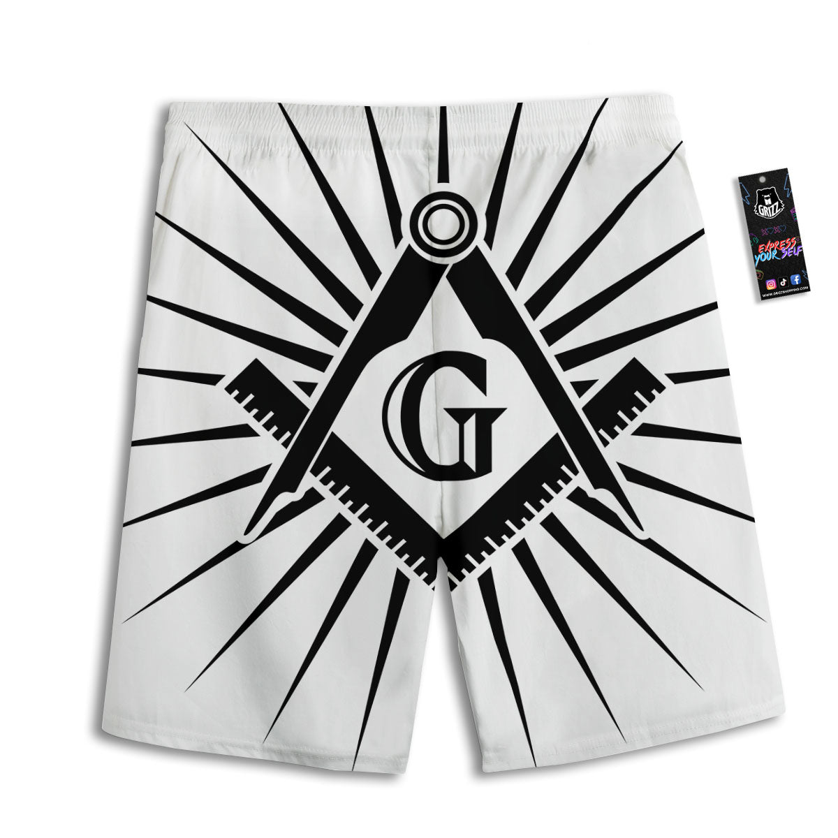 Tattoo Japanese Tiger Print Men's Athletic Shorts
