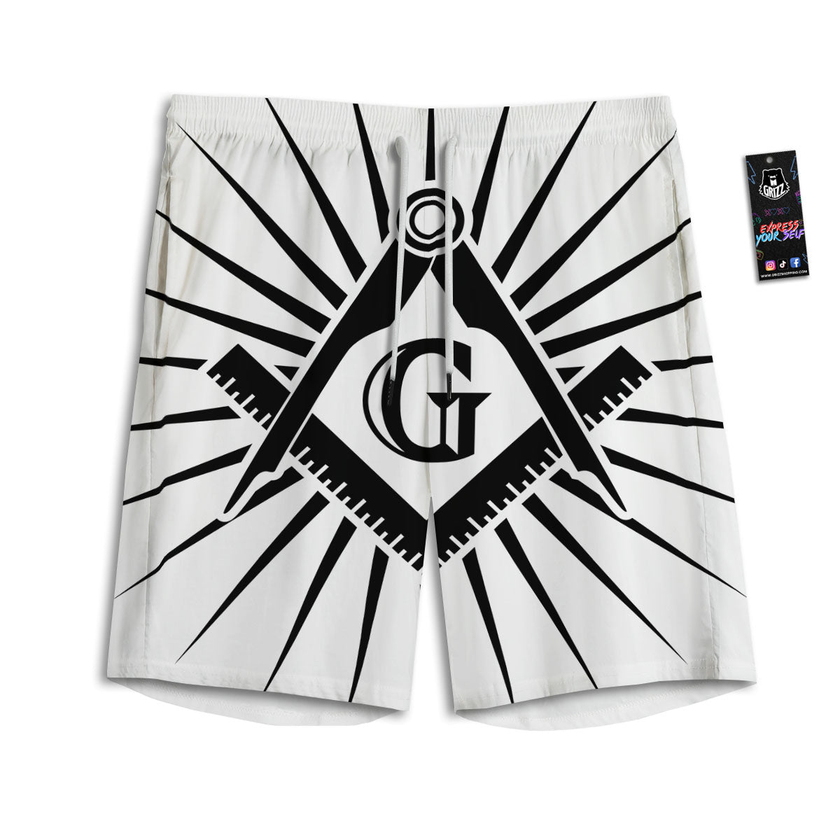 Tattoo Japanese Tiger Print Men's Athletic Shorts