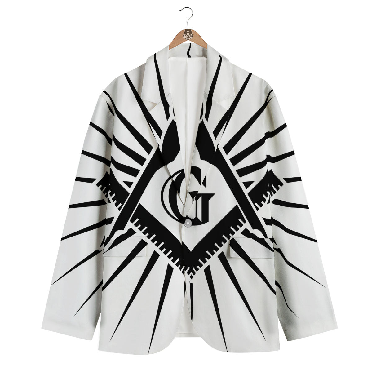 Symbol Freemasonry Print Men's Blazer-grizzshop