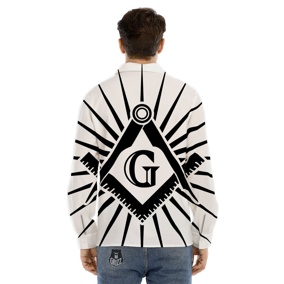Symbol Freemasonry Print Men's Dress Shirts-grizzshop