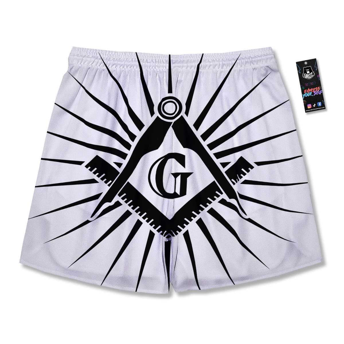 Symbol Freemasonry Print Men's Running Shorts-grizzshop