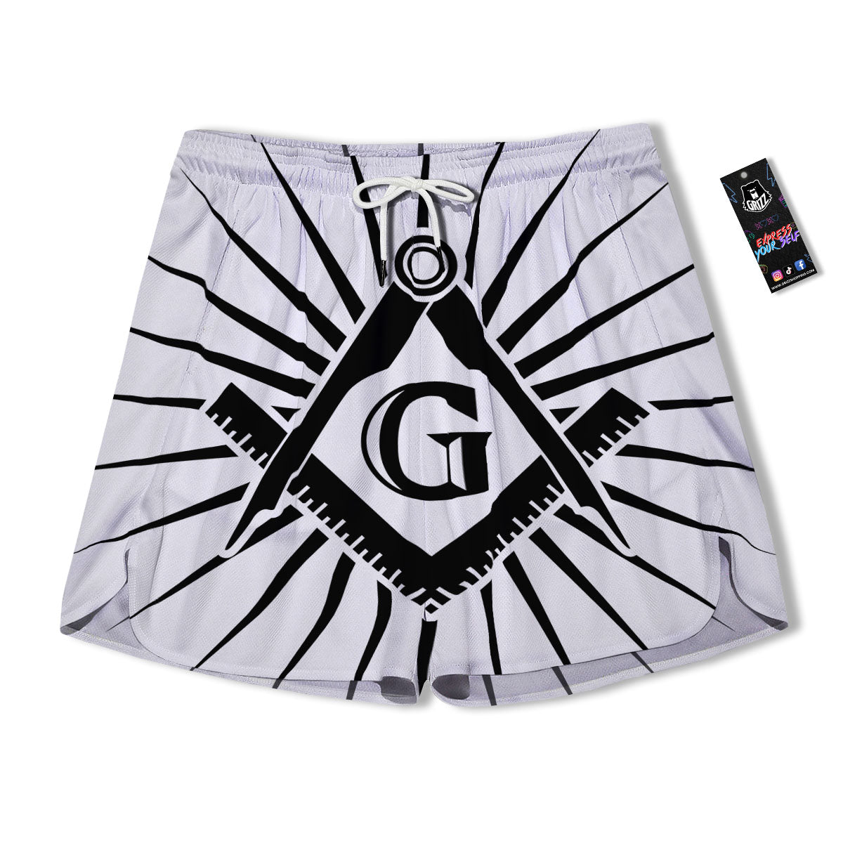 Symbol Freemasonry Print Men's Running Shorts-grizzshop