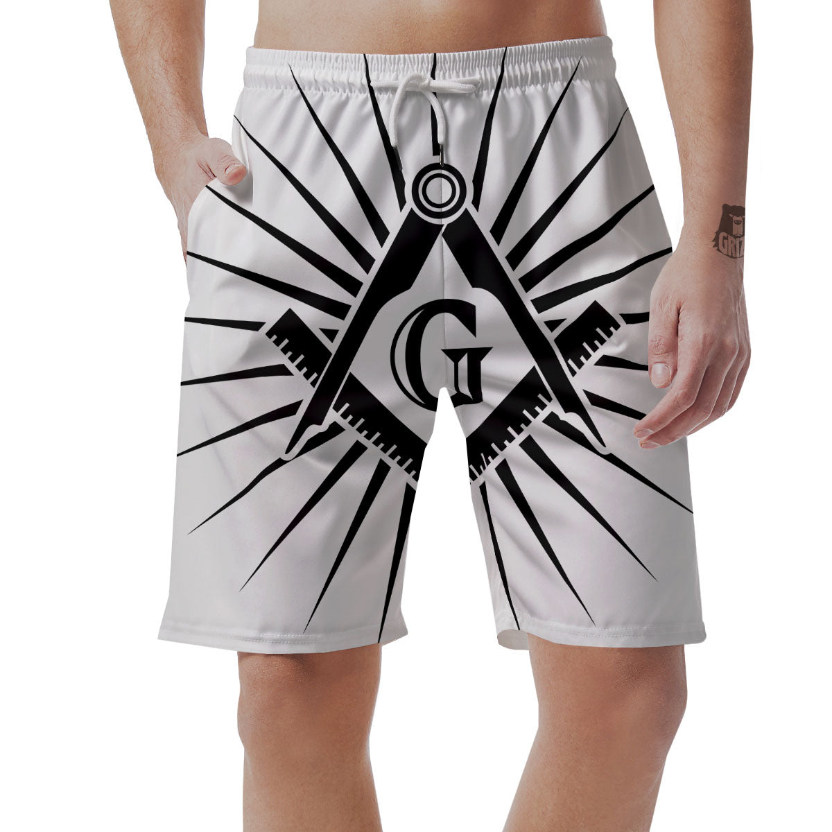 Symbol Freemasonry Print Men's Shorts-grizzshop