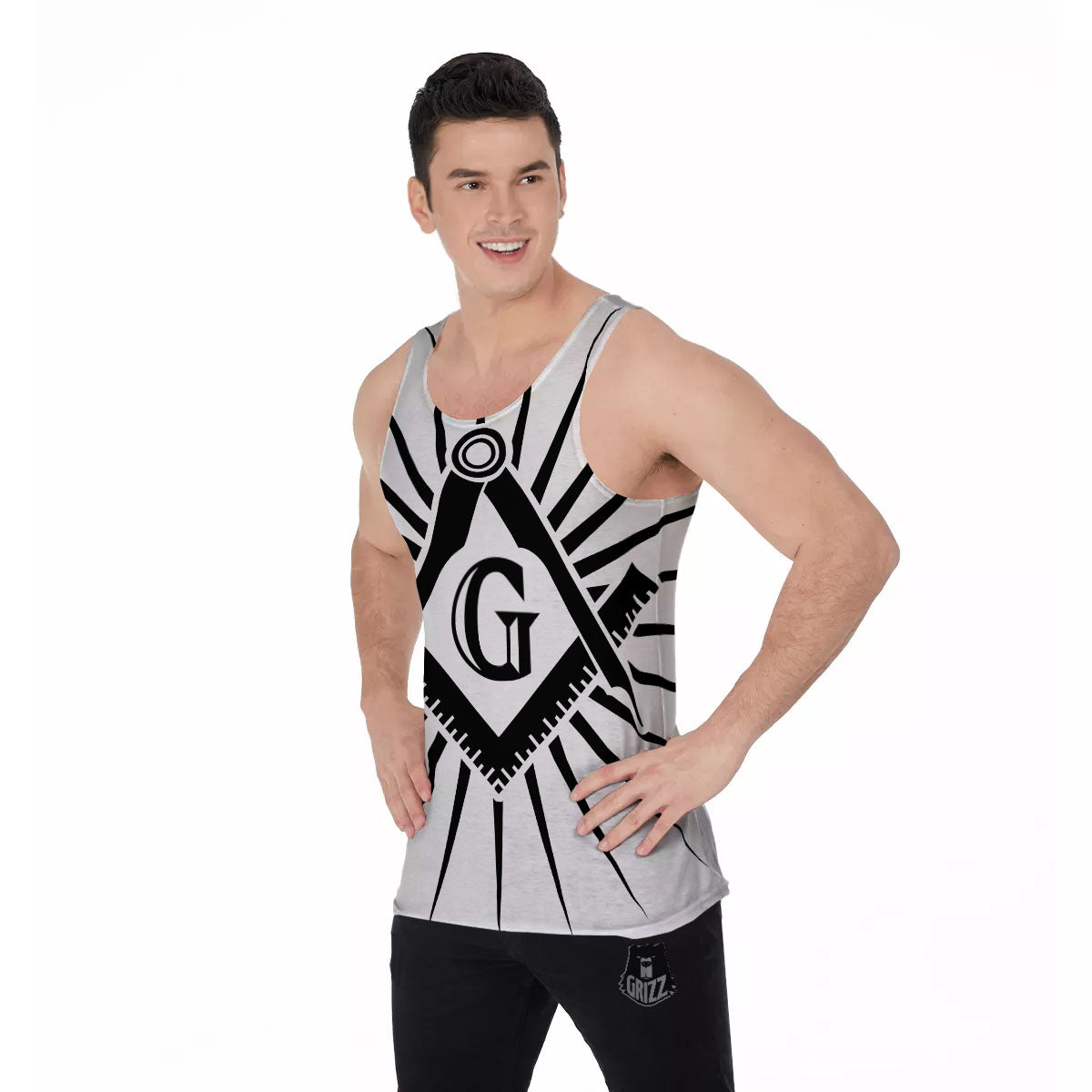 Symbol Freemasonry Print Men's Tank Top-grizzshop
