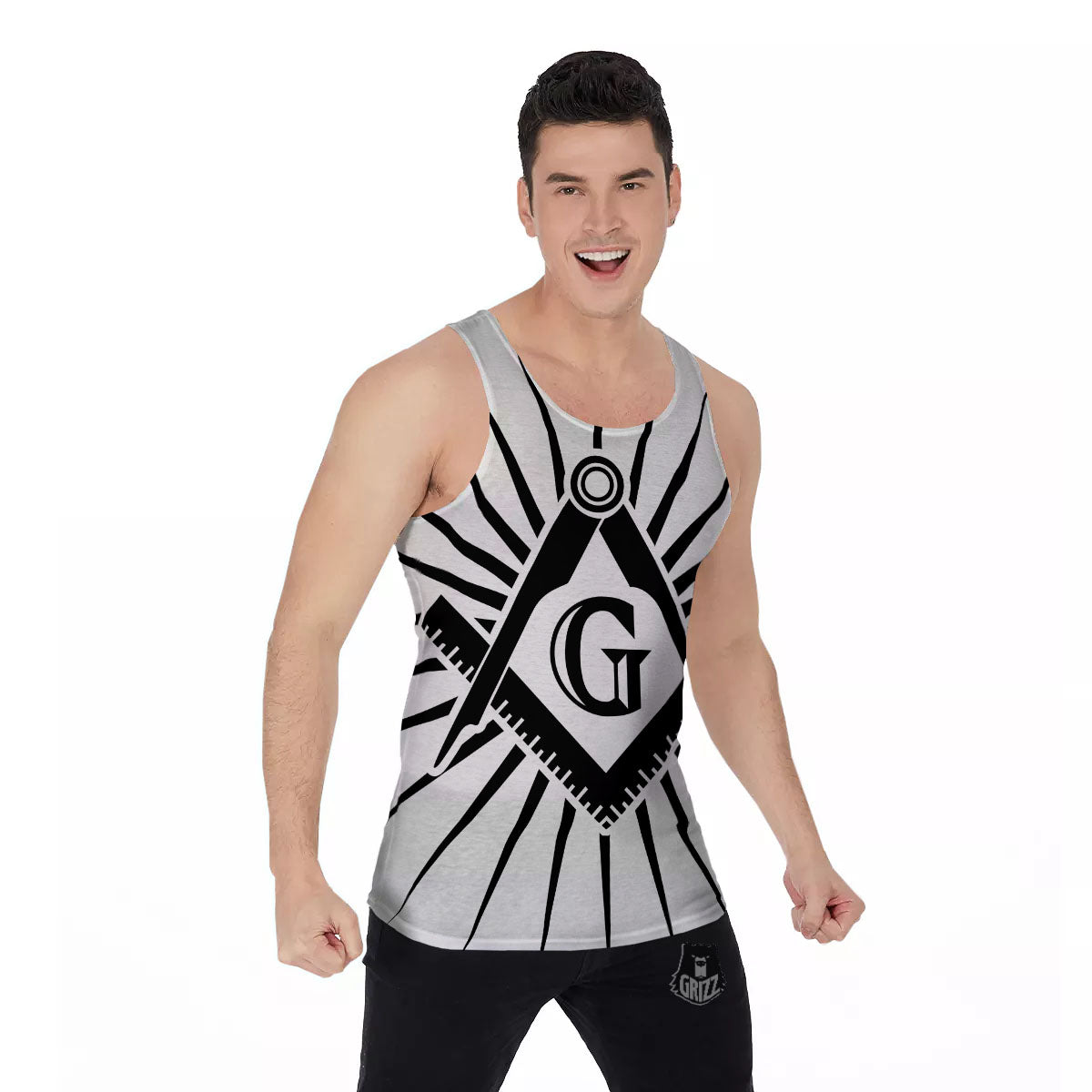 Symbol Freemasonry Print Men's Tank Top-grizzshop