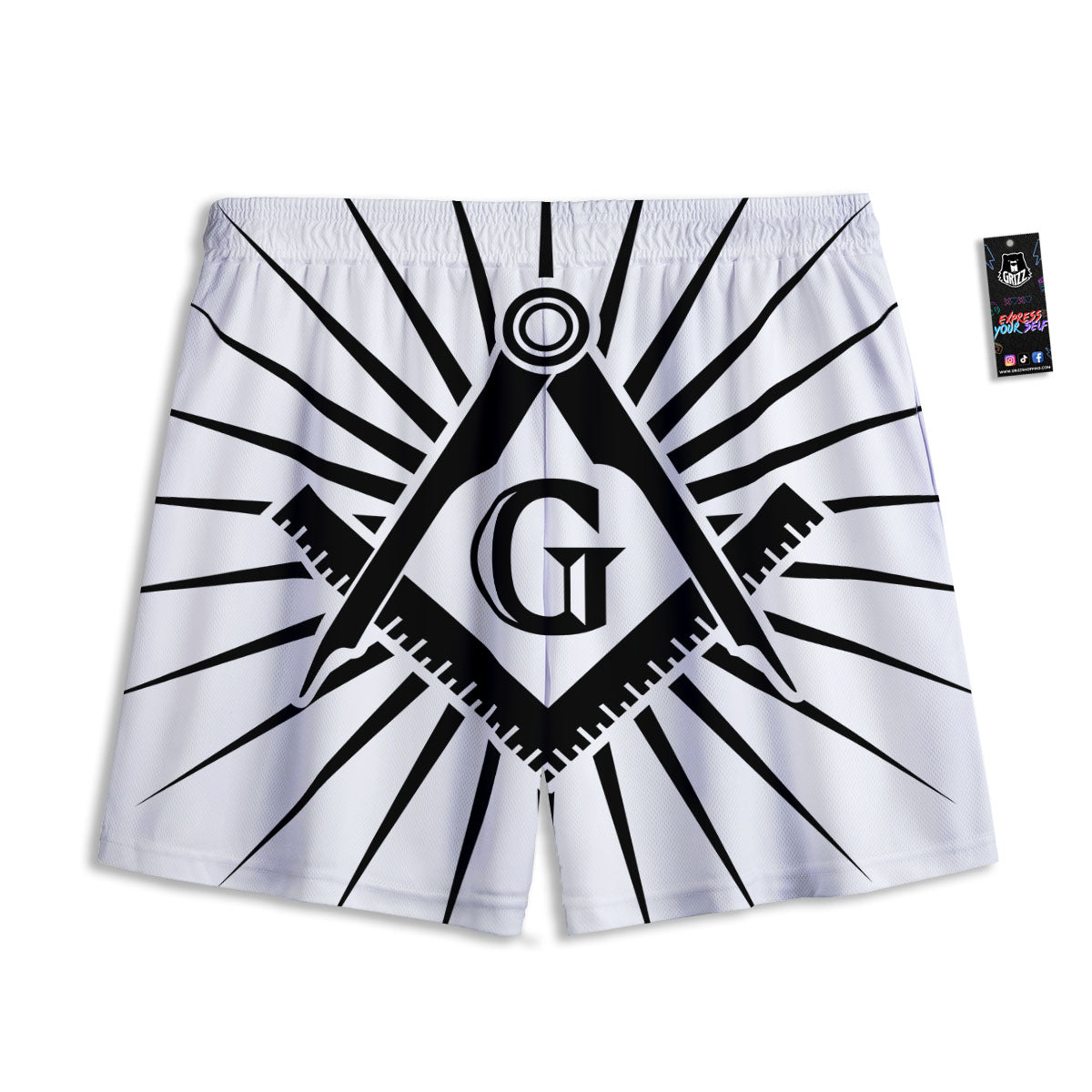 Symbol Freemasonry Print Mesh Shorts