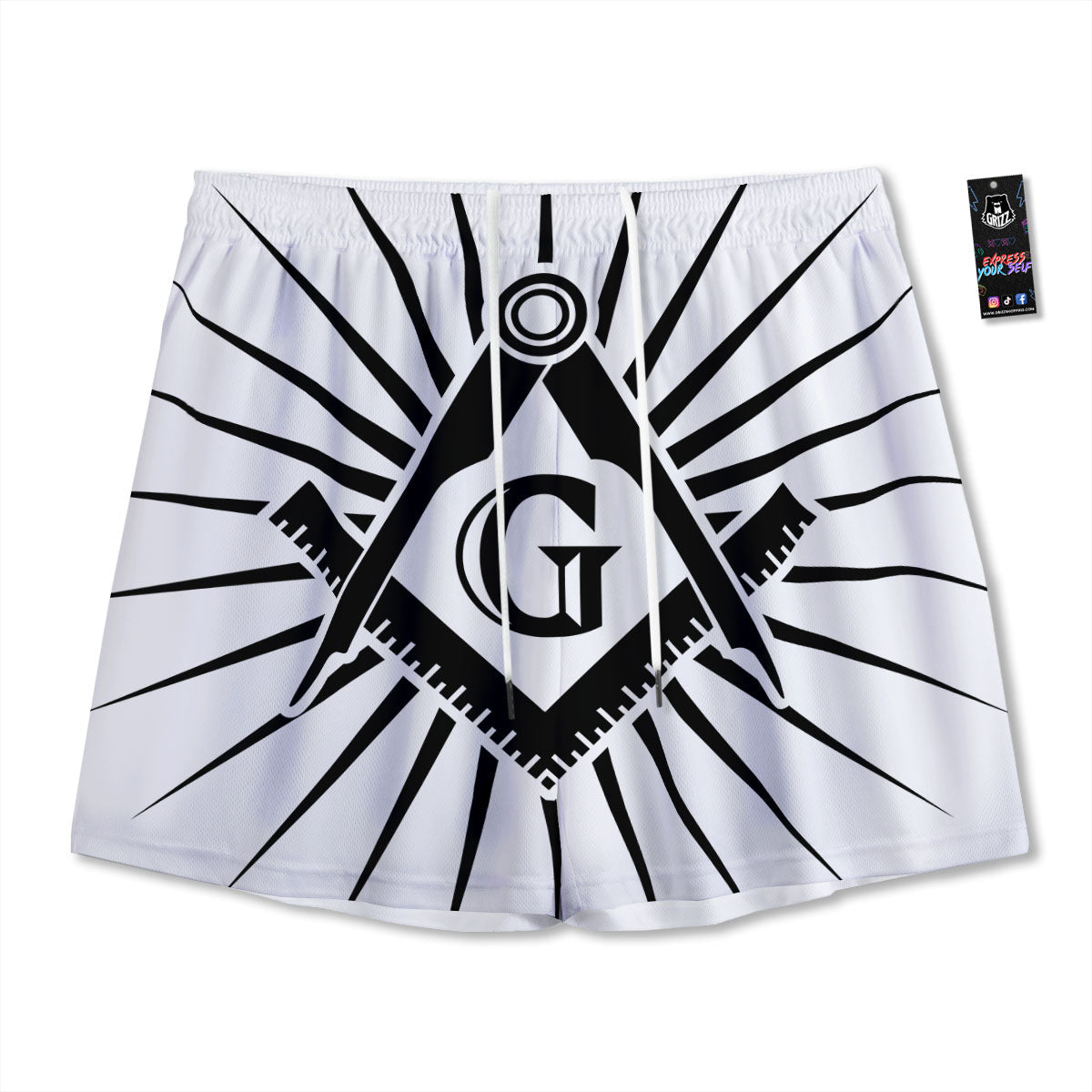 Symbol Freemasonry Print Mesh Shorts