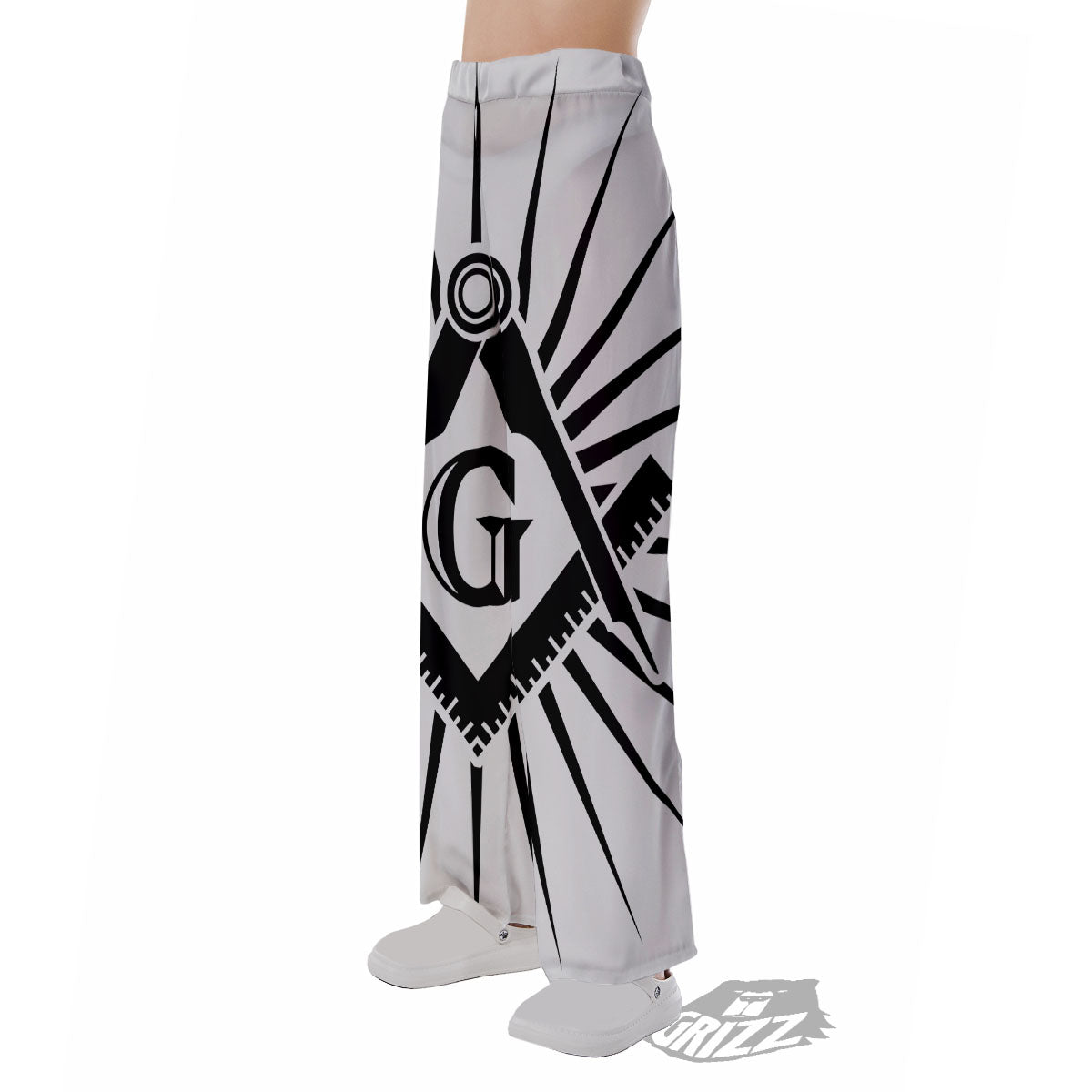 Symbol Freemasonry Print Pajama Pants-grizzshop