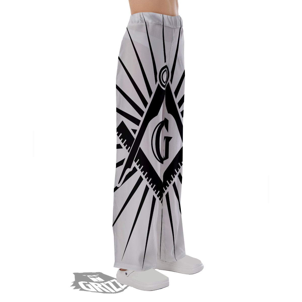Symbol Freemasonry Print Pajama Pants-grizzshop