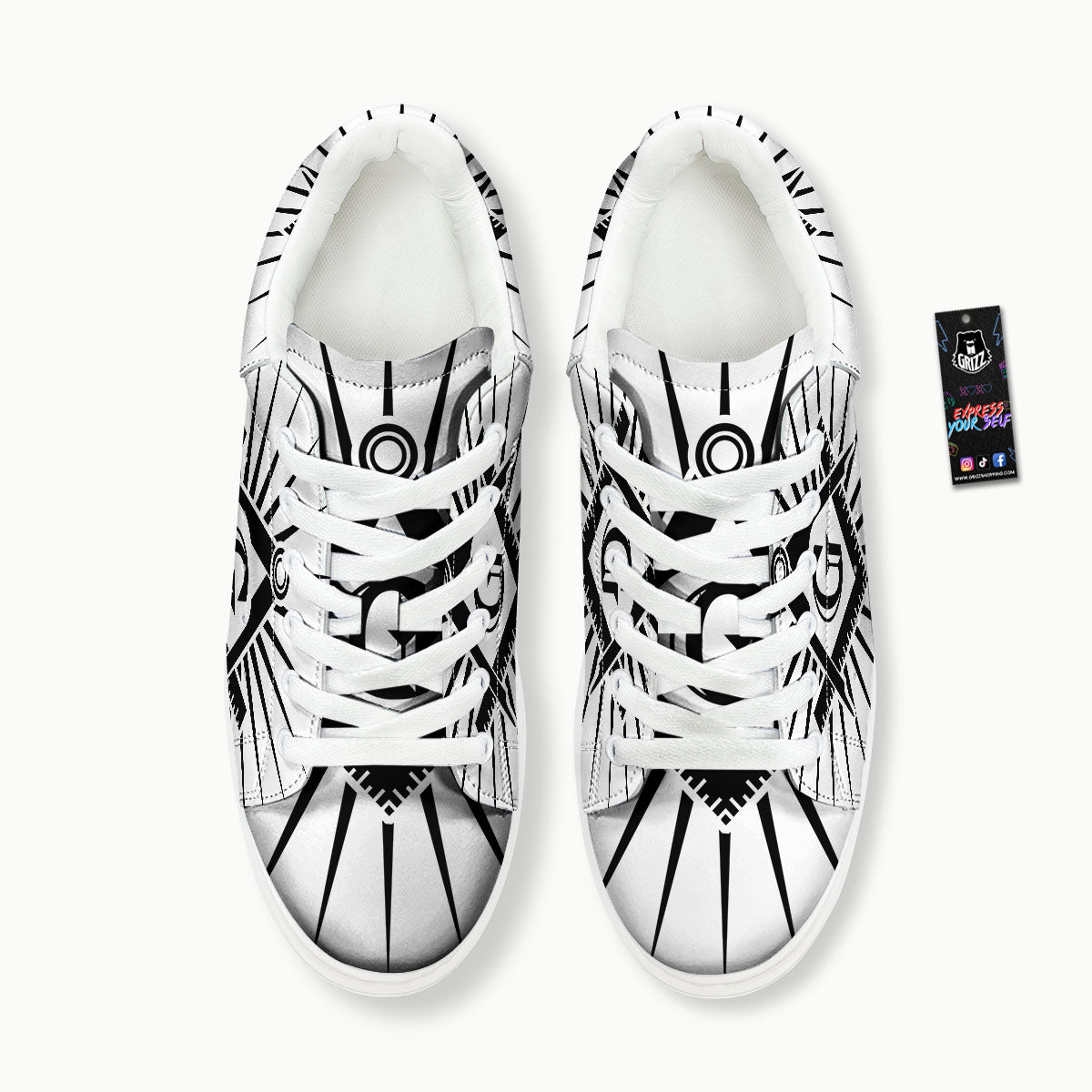 Symbol Freemasonry Print Platform Shoes-grizzshop
