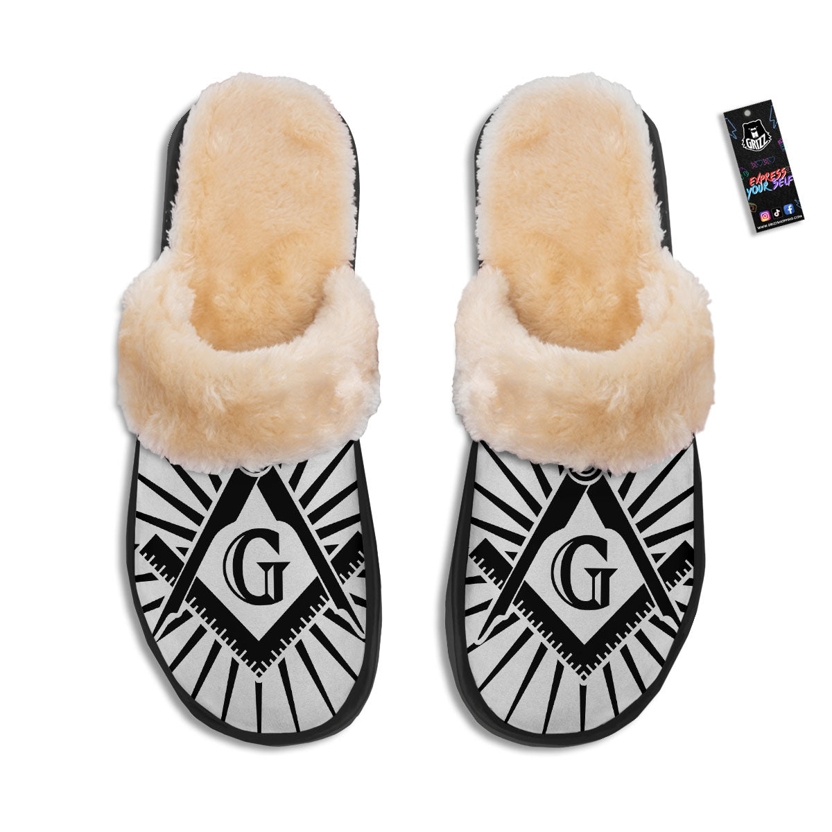 Symbol Freemasonry Print Slippers-grizzshop