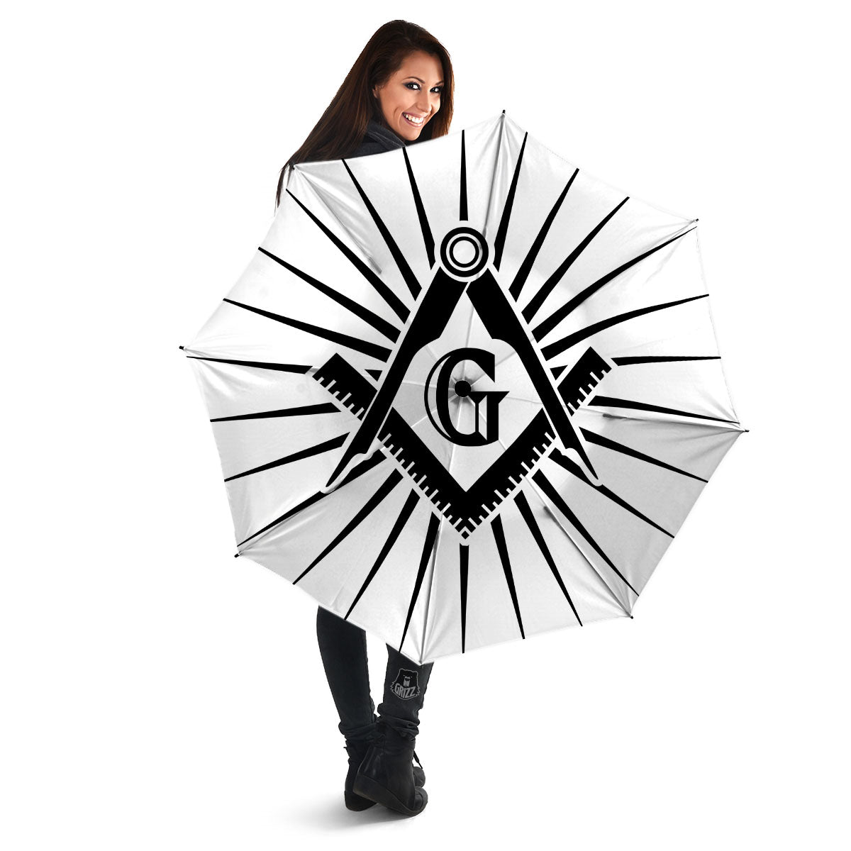 Symbol Freemasonry Print Umbrella-grizzshop