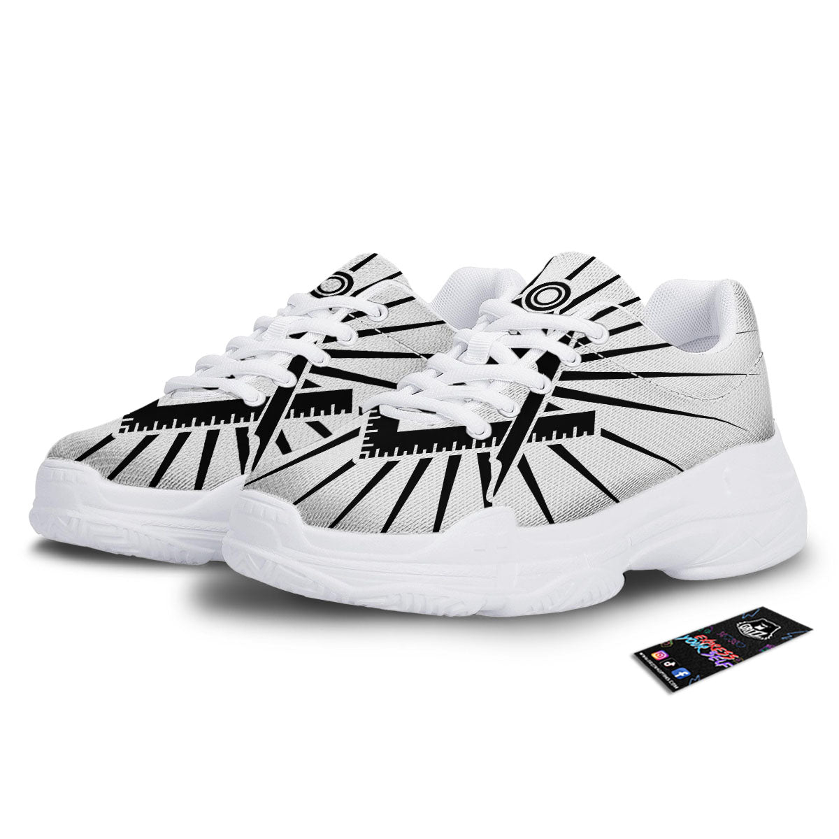 Symbol Freemasonry Print White Chunky Shoes-grizzshop