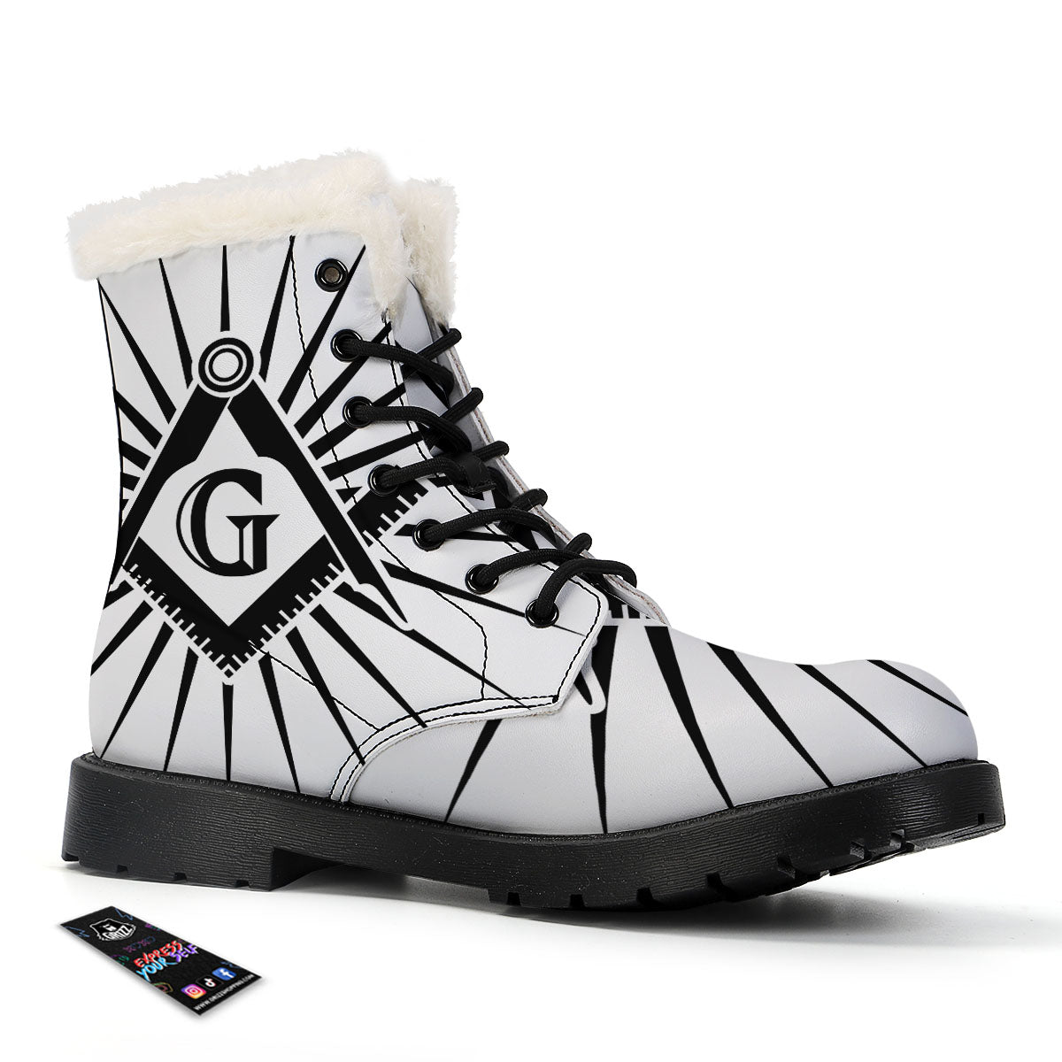 Symbol Freemasonry Print Winter Boots-grizzshop