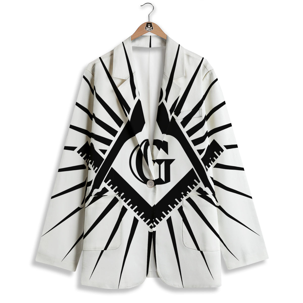 Symbol Freemasonry Print Women's Blazer-grizzshop
