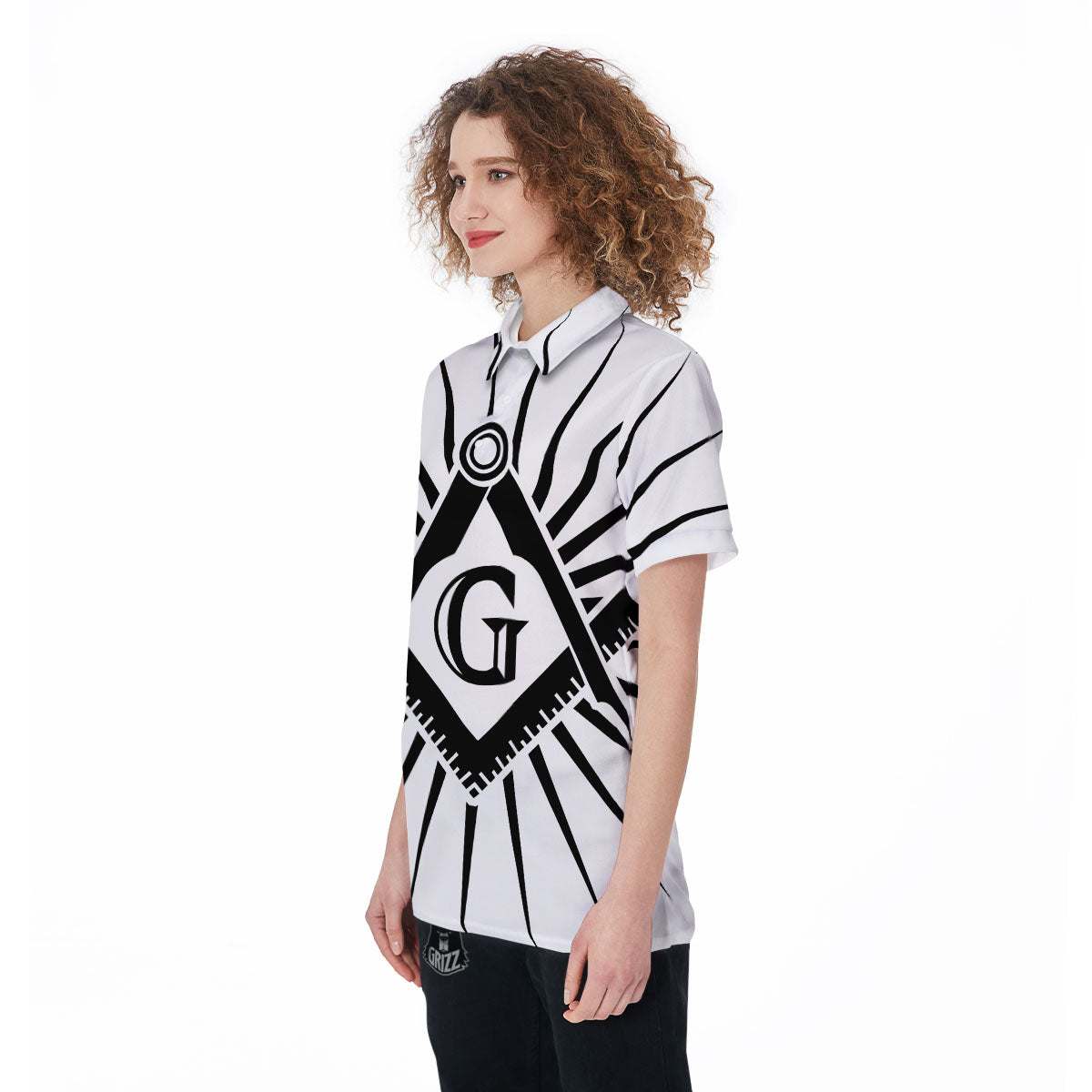 Symbol Freemasonry Print Women's Golf Shirts-grizzshop