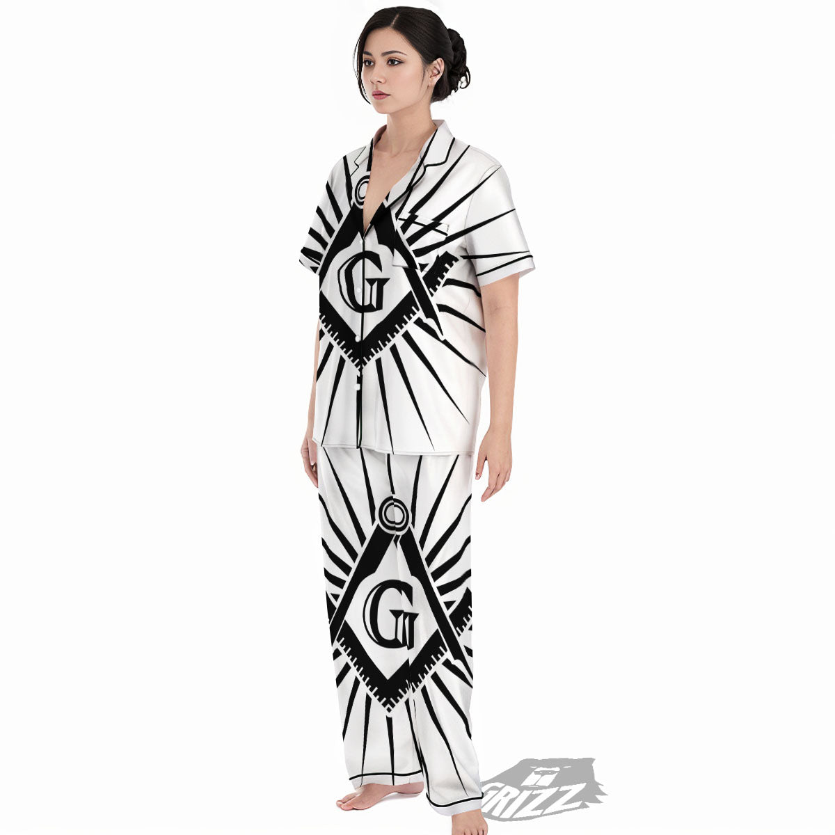Symbol Freemasonry Print Women's Pajamas Set-grizzshop
