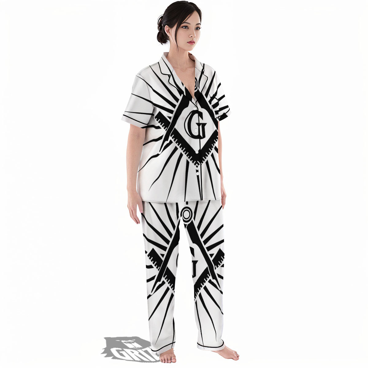 Symbol Freemasonry Print Women's Pajamas Set-grizzshop