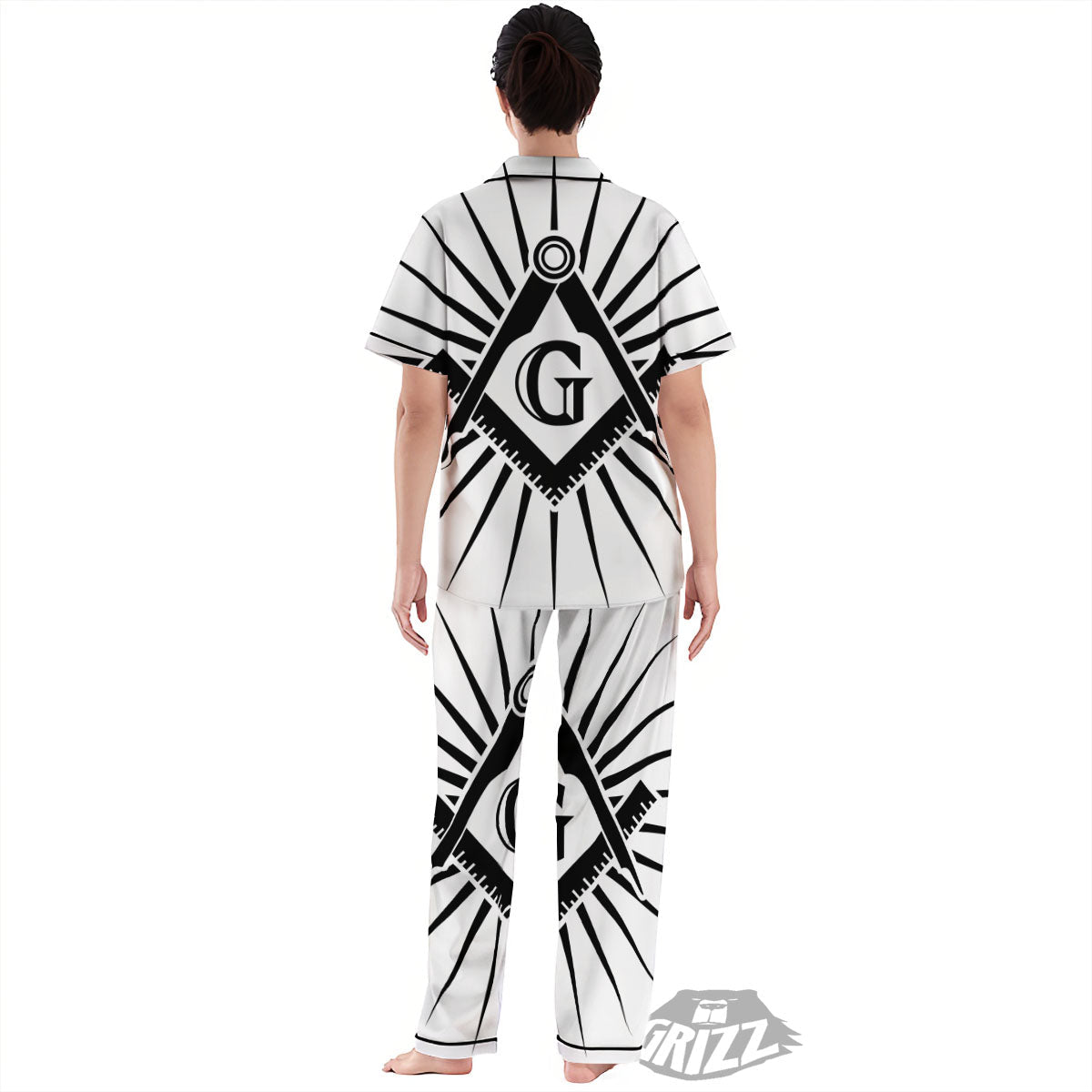 Symbol Freemasonry Print Women's Pajamas Set-grizzshop