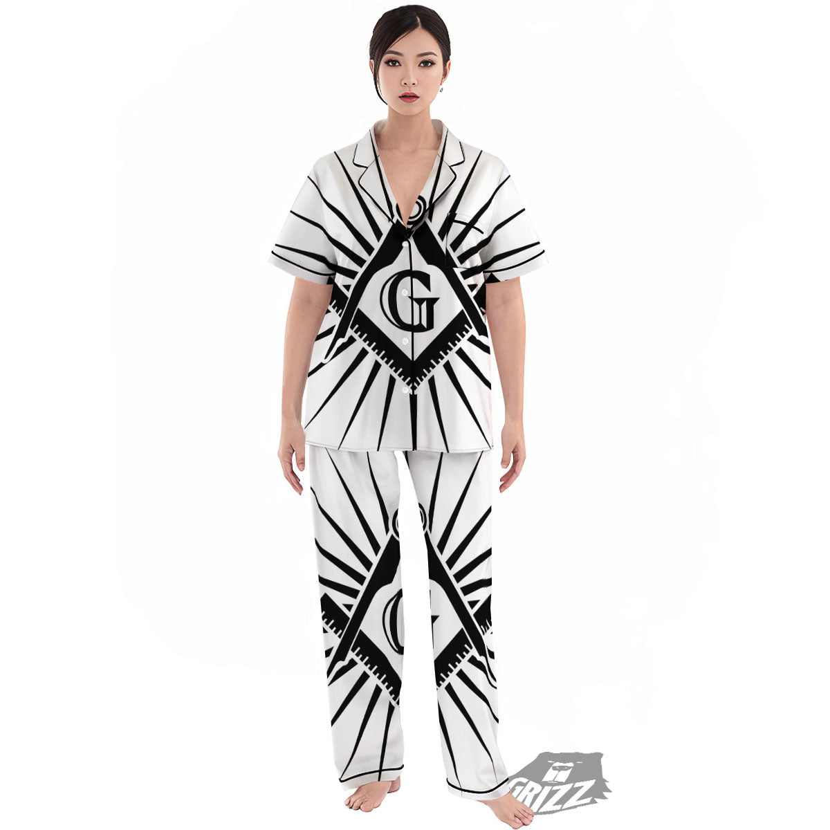 Symbol Freemasonry Print Women's Pajamas Set-grizzshop