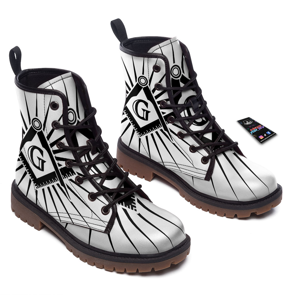 Symbol Freemasonry Print Work Boots-grizzshop