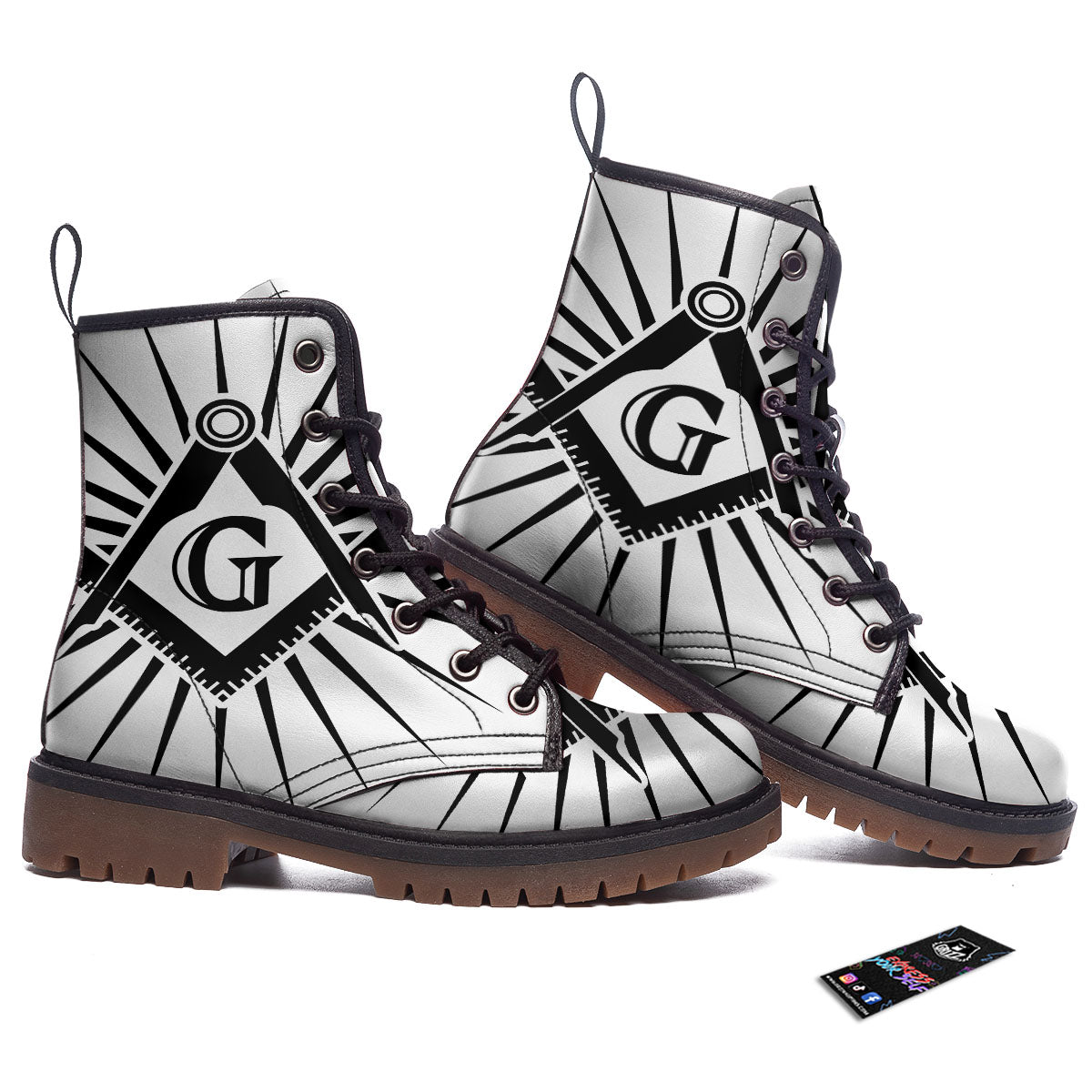 Symbol Freemasonry Print Work Boots-grizzshop