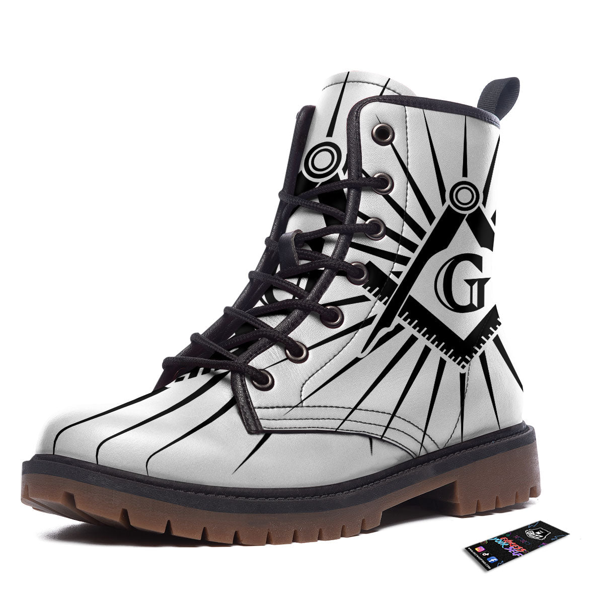 Symbol Freemasonry Print Work Boots-grizzshop