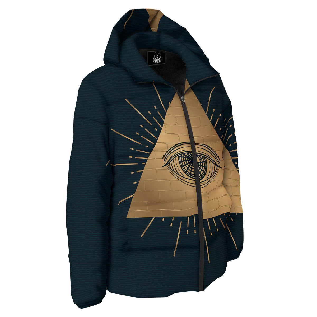 Symbol Illuminati Print Down Jacket-grizzshop