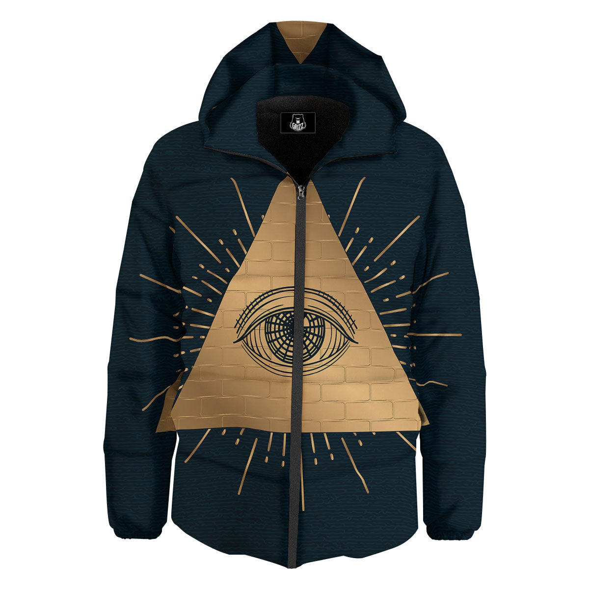 Symbol Illuminati Print Down Jacket-grizzshop