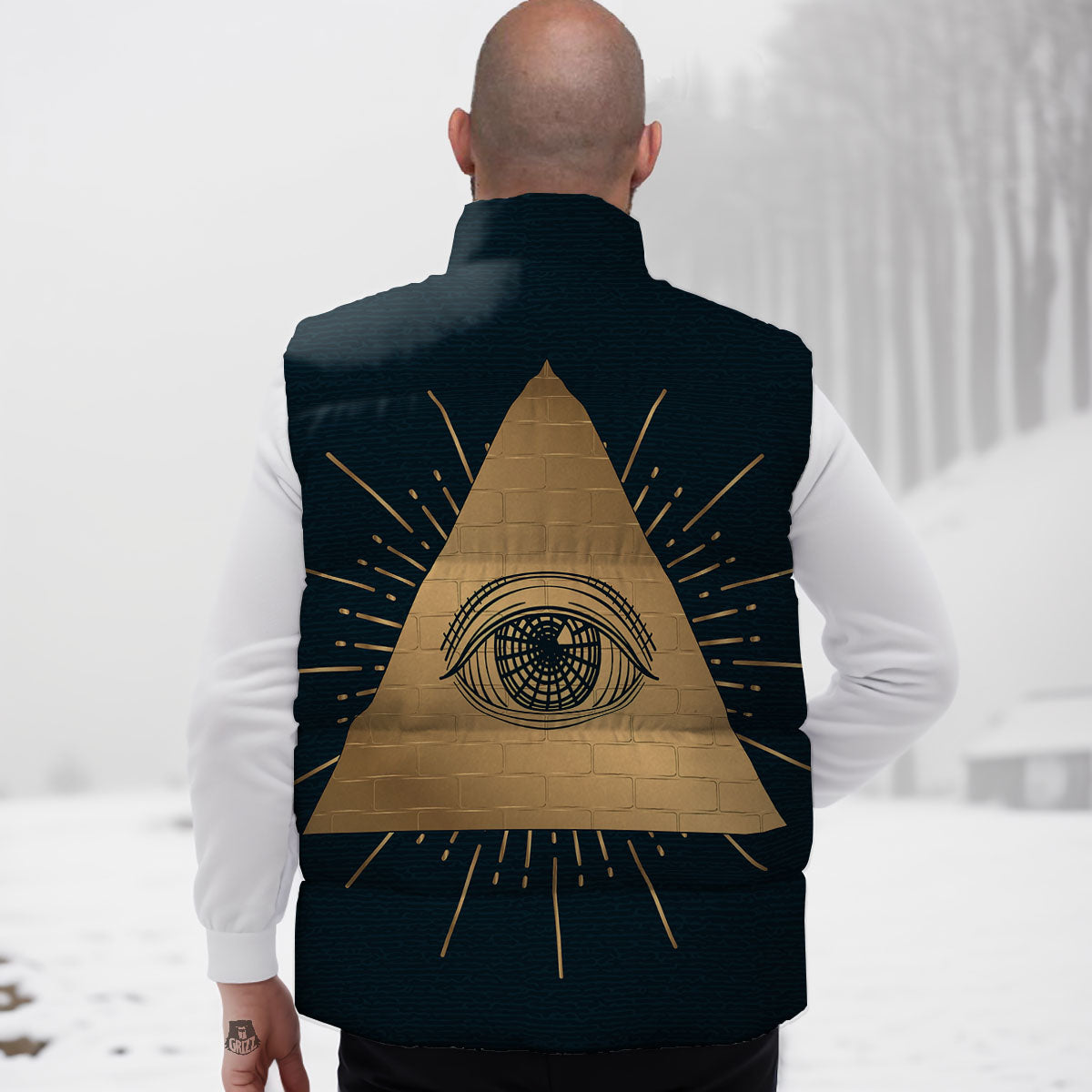 Symbol Illuminati Print Down Vest