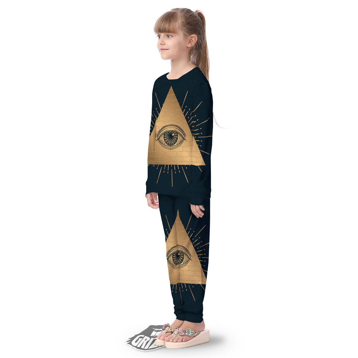 Symbol Illuminati Print Kid's Pajamas-grizzshop