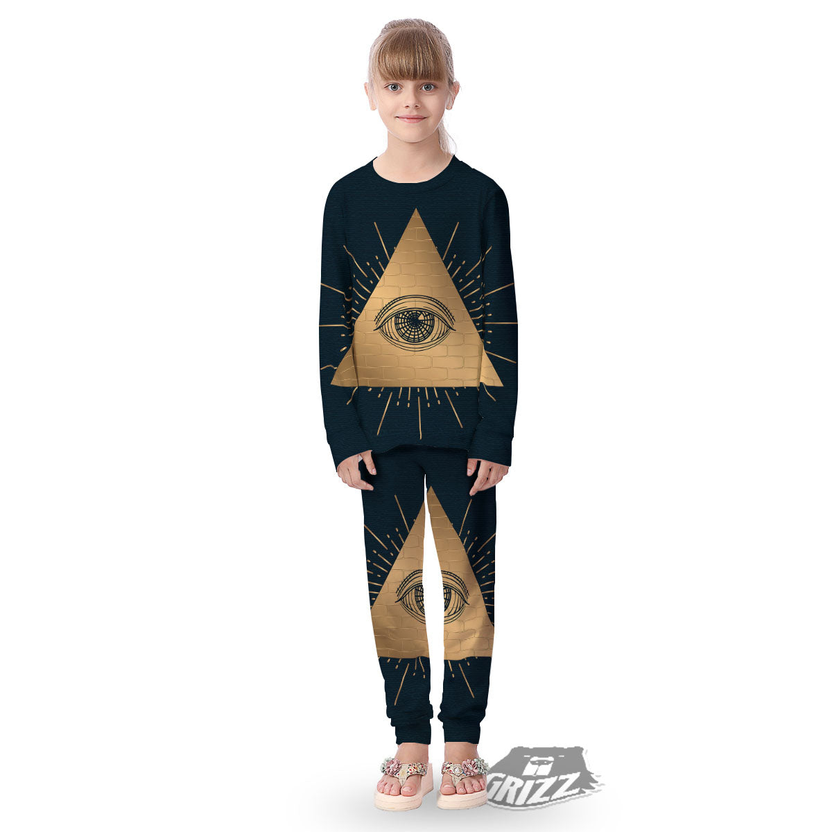 Symbol Illuminati Print Kid's Pajamas-grizzshop