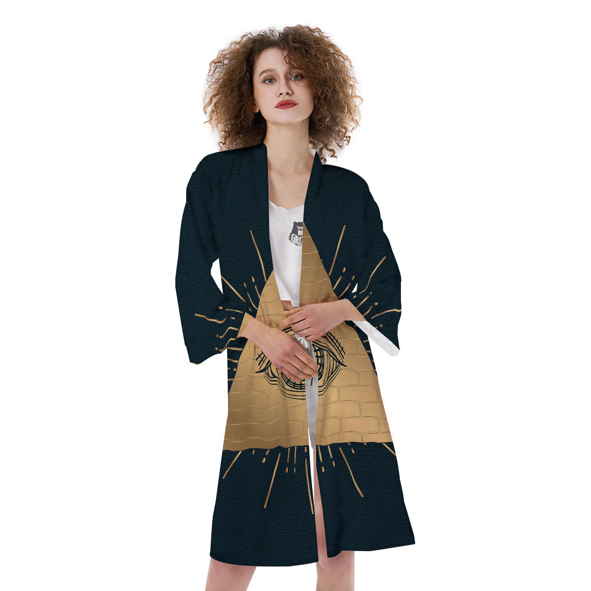 Symbol Illuminati Print Kimono-grizzshop