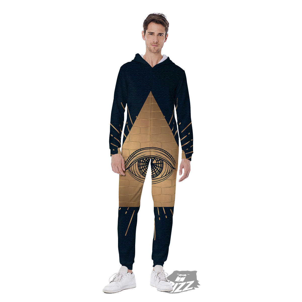 Symbol Illuminati Print Men's Jumpsuit-grizzshop