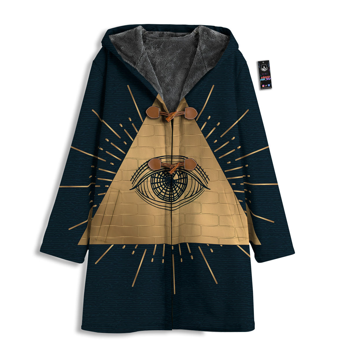 Symbol Illuminati Print Men's Windbreaker Jacket-grizzshop