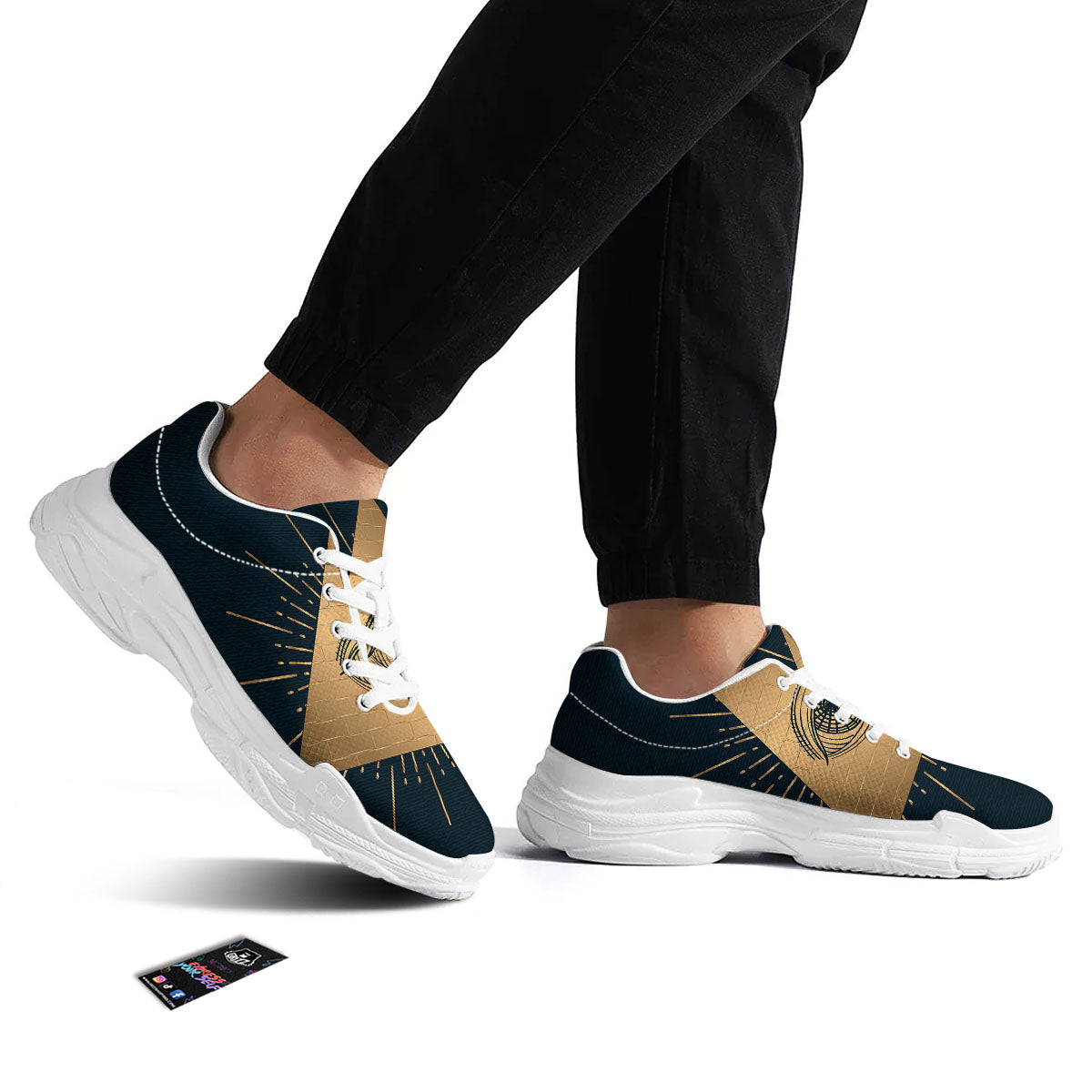 Symbol Illuminati Print White Chunky Shoes-grizzshop